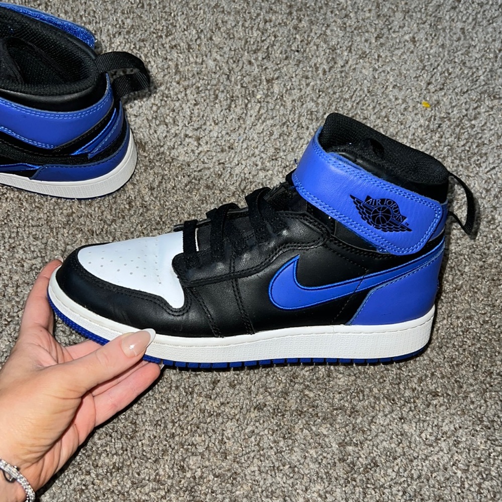 custom Blue white and black jordan 1s